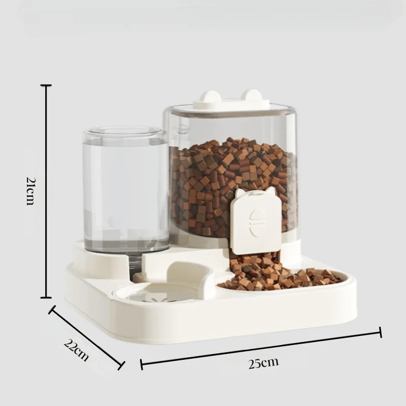 Distributeur Eau Et Croquettes Pour Chat | Blanc