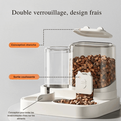 Distributeur Eau Et Croquettes Pour Chat | Blanc