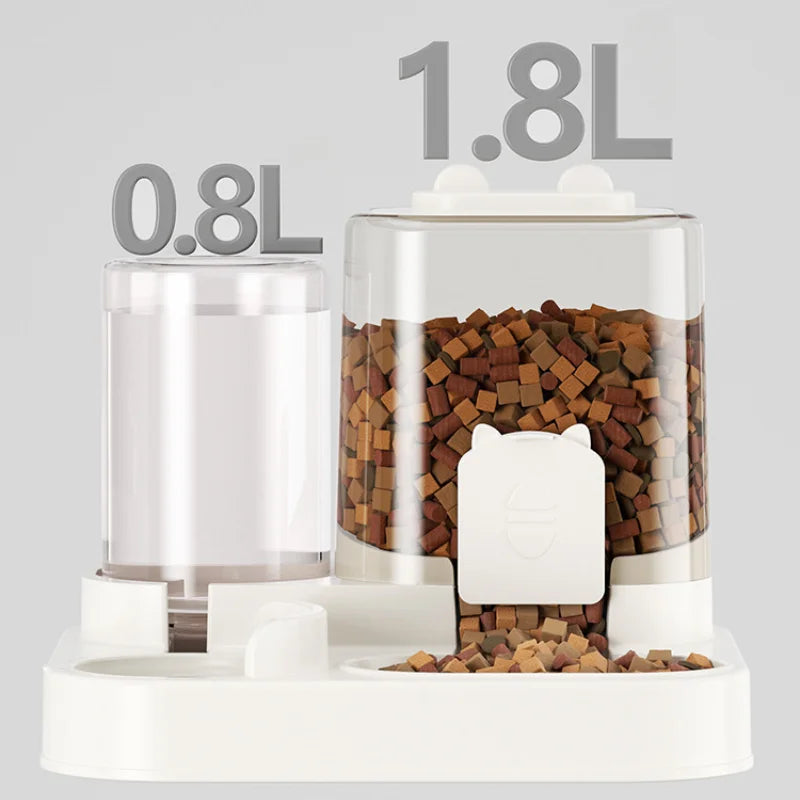 Distributeur Eau Et Croquettes Pour Chat | Blanc